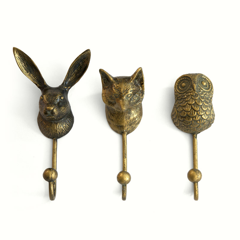 Hare, Fox & Owl Hooks - Caravan Style